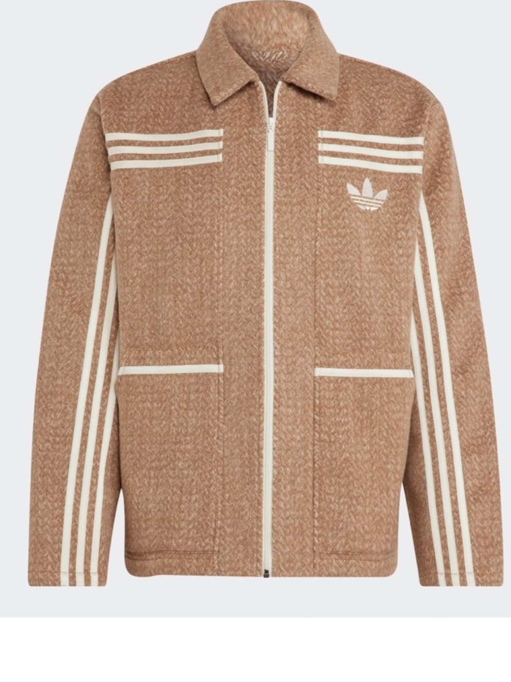 Adidas Adicolor Heritage Now zip camel/white fleece jacket XL